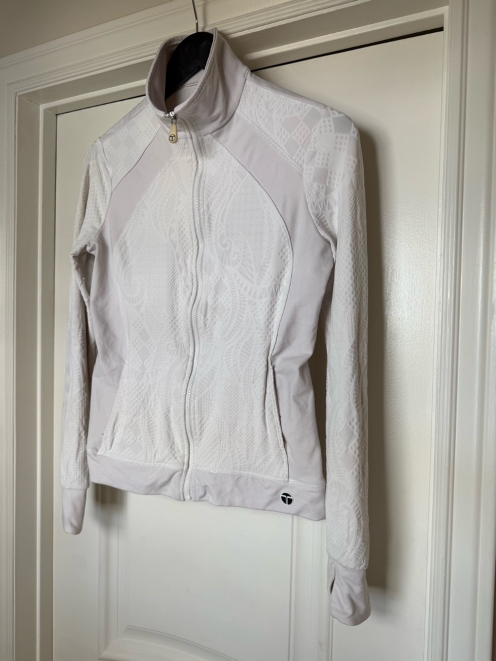 Trina Turk Cream Zip-Up Bomber Jacket